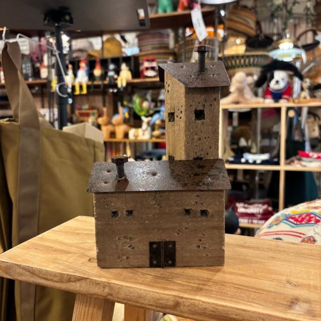 China Wood House Object 2Type 中国 ウッドハウスオブジェ 2種 置物 インテリア雑貨 ギフト 飾り