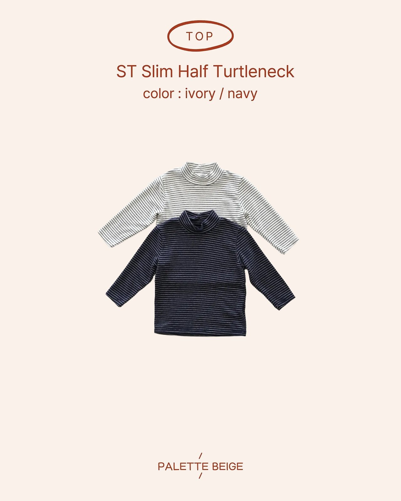 the beige［取寄］stripe slim turtle neck tee 26winter
