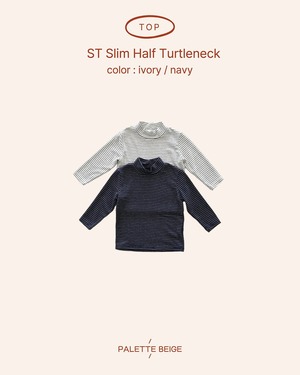 the beige［取寄］stripe slim turtle neck tee 26winter