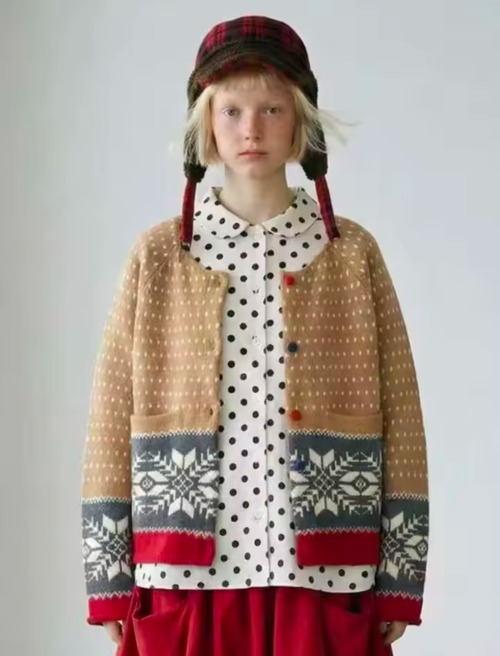 imakokoni　ブラウンカラーオリジナルデザインカーディガントップス　255315