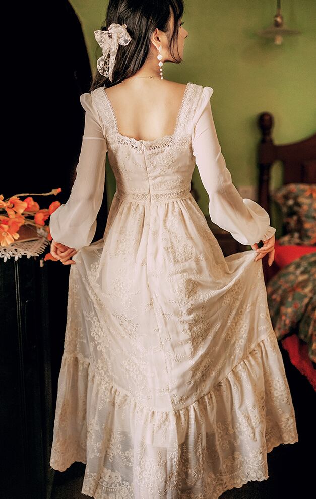 天使 ヴィンテージ ワンピース 儚い アンティーク 白 清楚 繊細 長袖 レディース ロング One Piece Angel Antique Elegant Ladies Antoinette 天使 ヴィンテージ ワンピース 儚い アンティーク 白 清楚 繊細 長袖 レディース ロング One Piece Angel Antique Elegant Ladies Antoinette