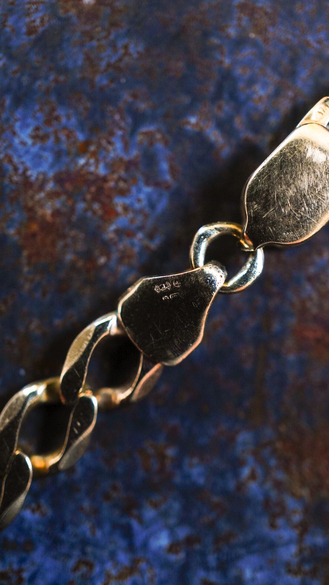 VINTAGE】U.K. VINTAGE 9ct イエロー ゴールド フィガロ チェーン