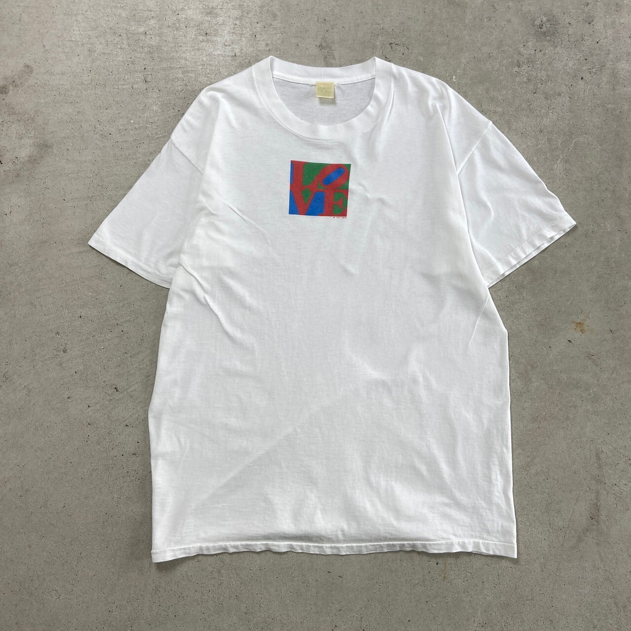 90年代 Robert Indiana LOVE ポップアート プリントTシャツ メンズXL