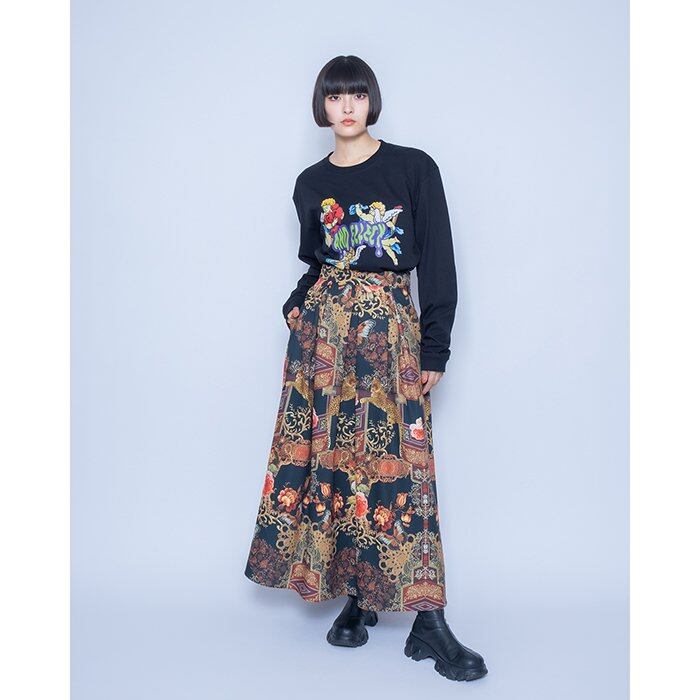 花とヒョウスカート / ＆ellecy【返品・交換・申込撤回不可 