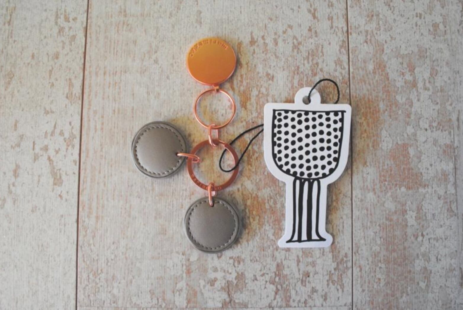 marimekko leather key holder マリメッコ レザーキーホルダー ラウンド グレー