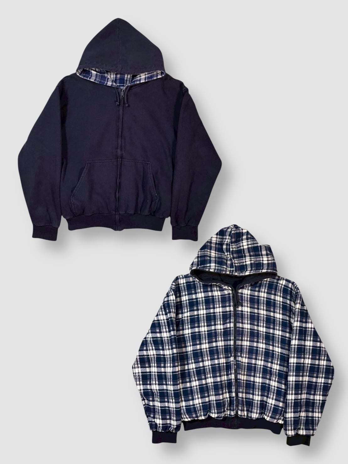 90's “OZARK TRAIL” Reversible Flannel × Sweat Hoodie | RENGA