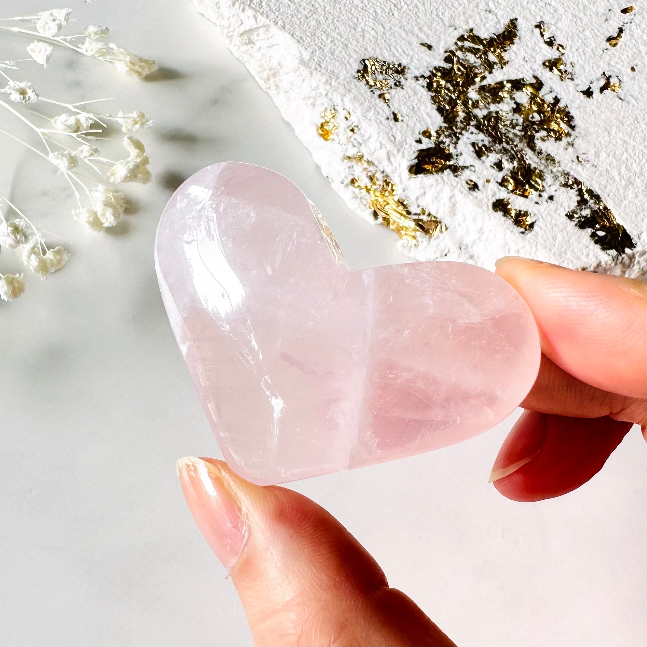 ローズクォーツ ハート型ストーン | Mt.Sophia 天然石屋さん／マウント