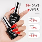 Missgooey ジェルネイル トップコート ノンワイプトップジェル UV/LED対応 初心者&プロ用 拭き取り不要 最上級の艶 長持ち 13ml