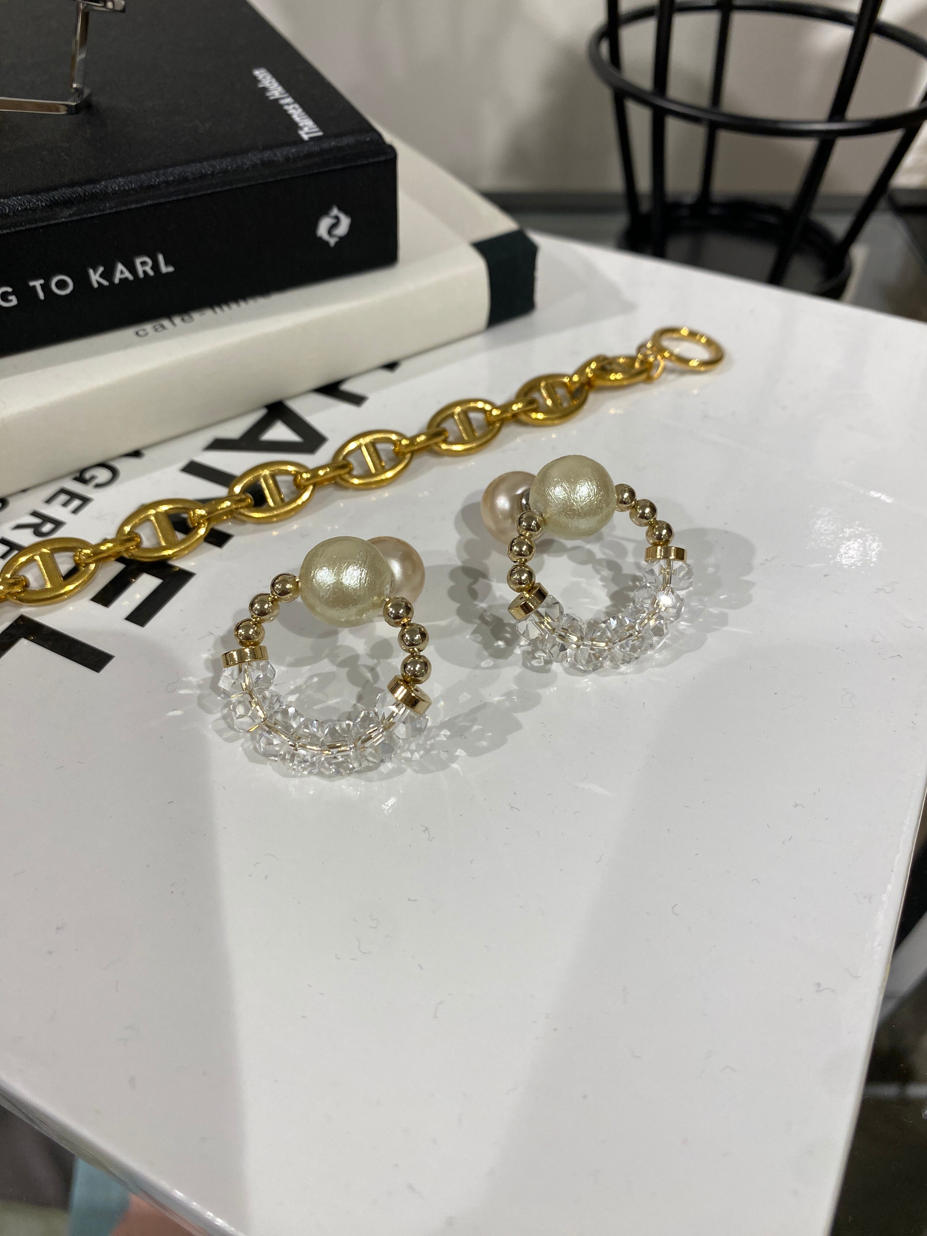 circle cotton pearl crystal