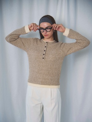 MIX KNIT HENRY NECK PO(ミックスニットヘンリーネックプルオーバー)【7533187】
