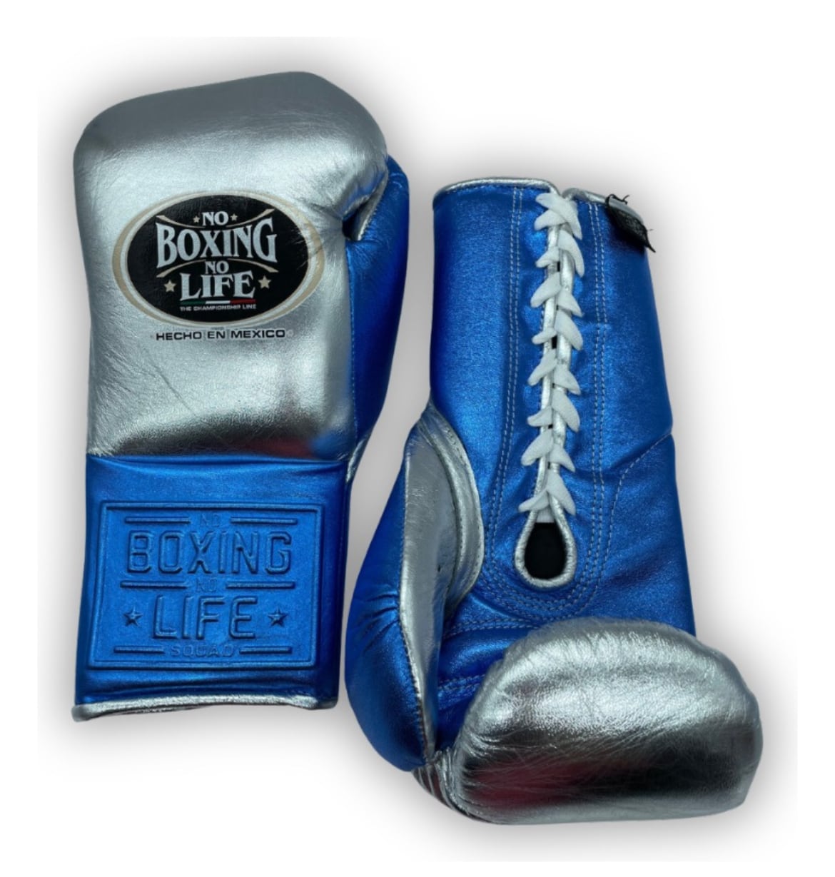No boxingNo lifeノーボクシングノーライフボクシンググローブ　シルバー/メタリックブルー | ボクシング格闘技専門店　OLDROOKIE  powered by BASE