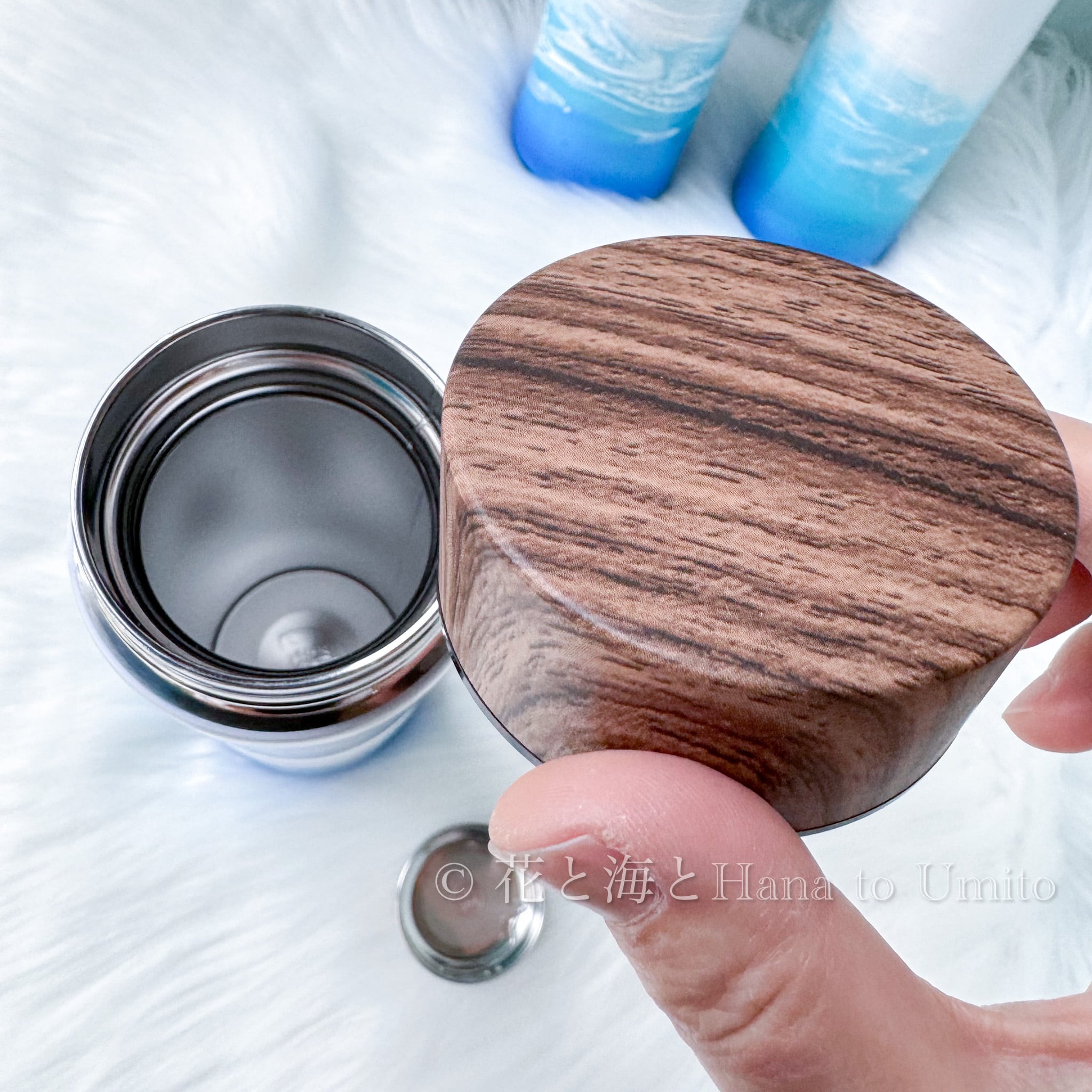 ①海色ウォーターボトル（ステンレス・水筒）✳︎海レジンアート