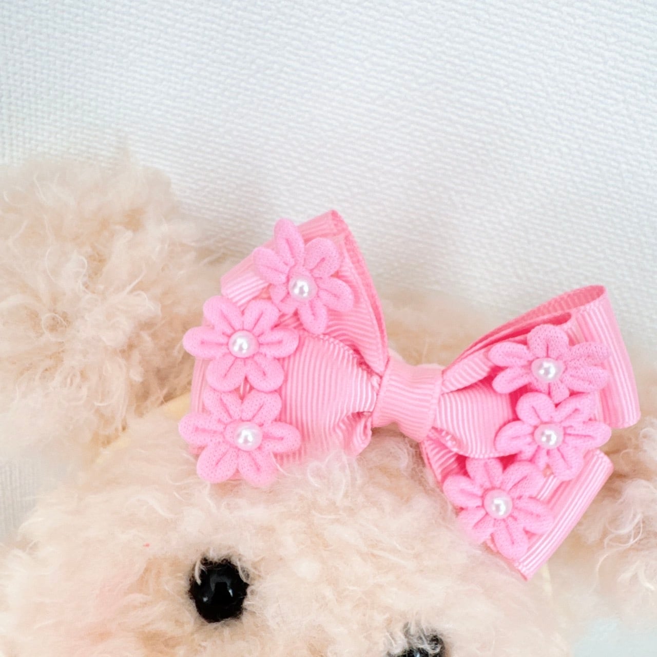 小花リボンヘアバンド（後ろ支え付き）