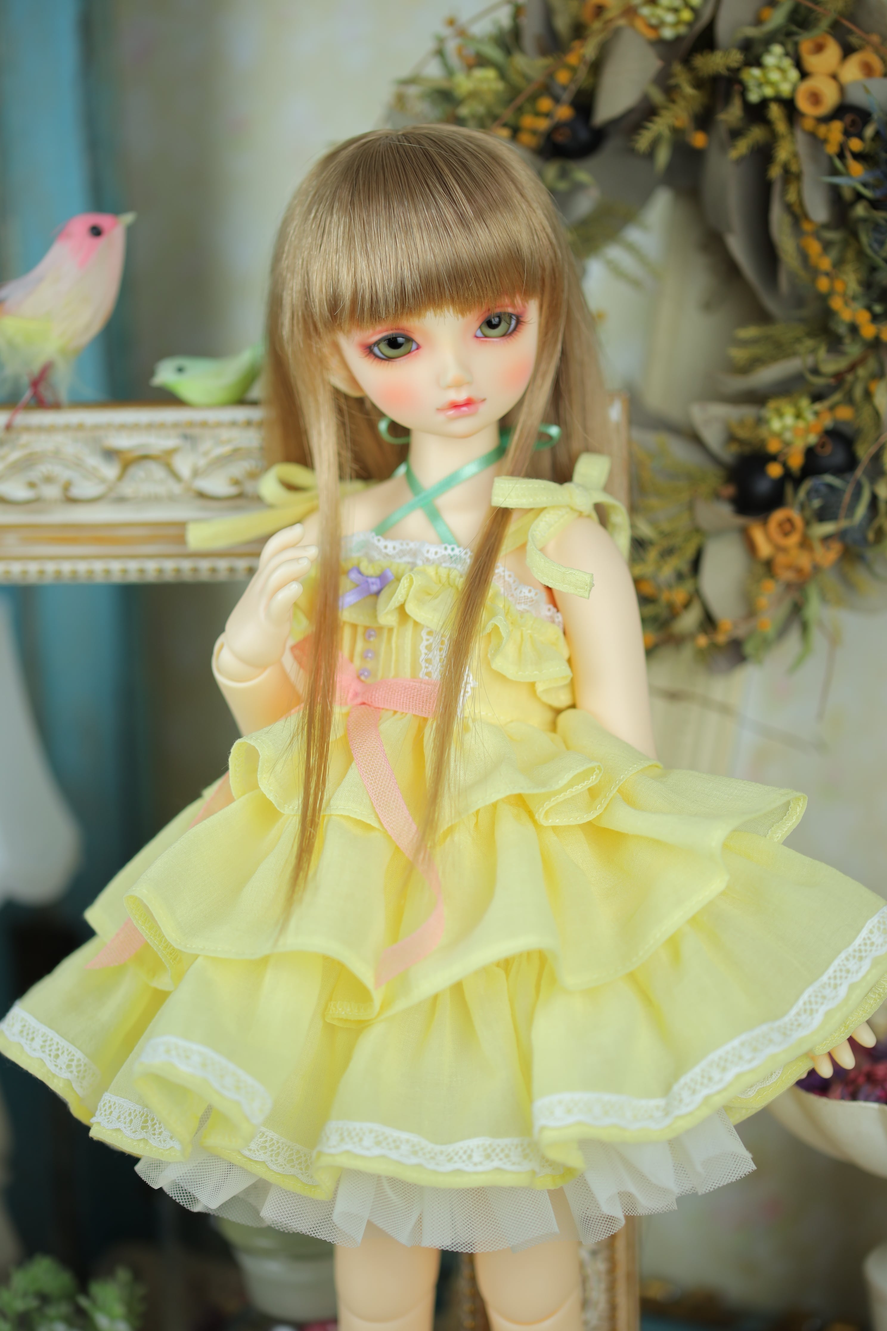 MSD MDD 服 1/4クラス アウトフィット ドレス 淡い黄色 MDD / SDM対応OF【フェアリータイムドレスセット（イエロー）】MDD