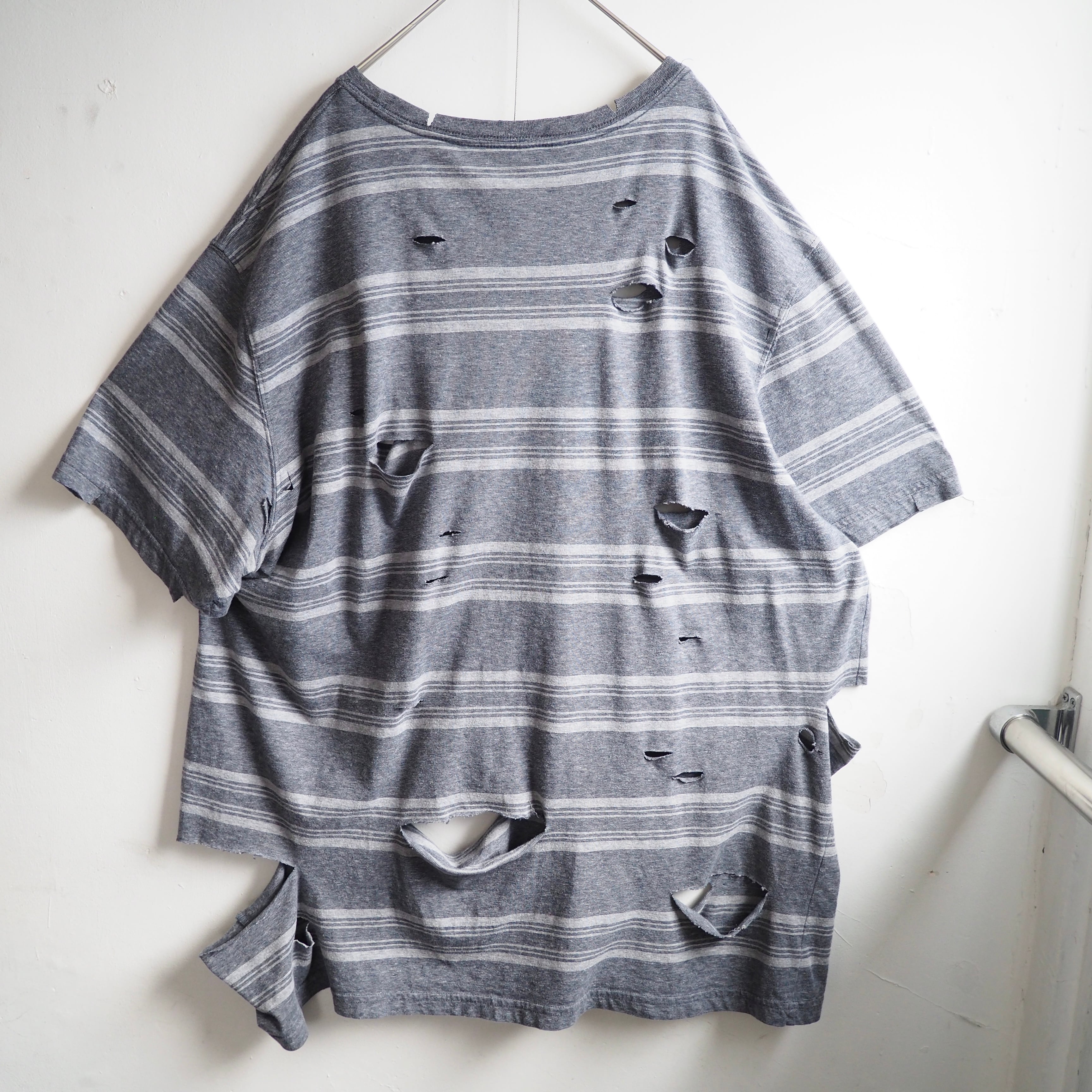 ” 循環 ” Boro Circulation Fat Border pattern Re:make loose S/S Tee
