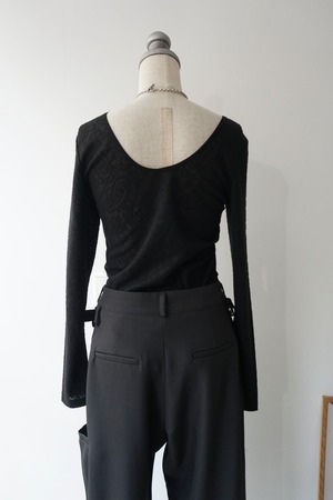 PAISLEY BODY SUITS (BLACK) 2509-71-50