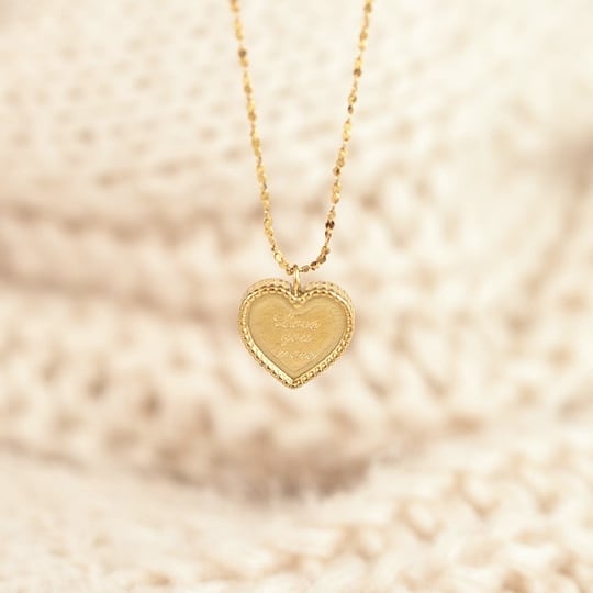 316L heart tag necklace(briller chain ver.)