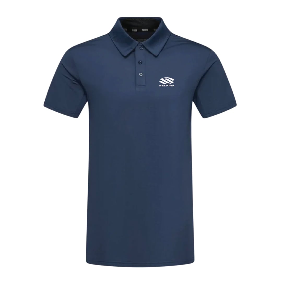 Selkirk TruWear Men's Crest Lifestyle Performance Polo 2.0 Navy ピックルボールウェア