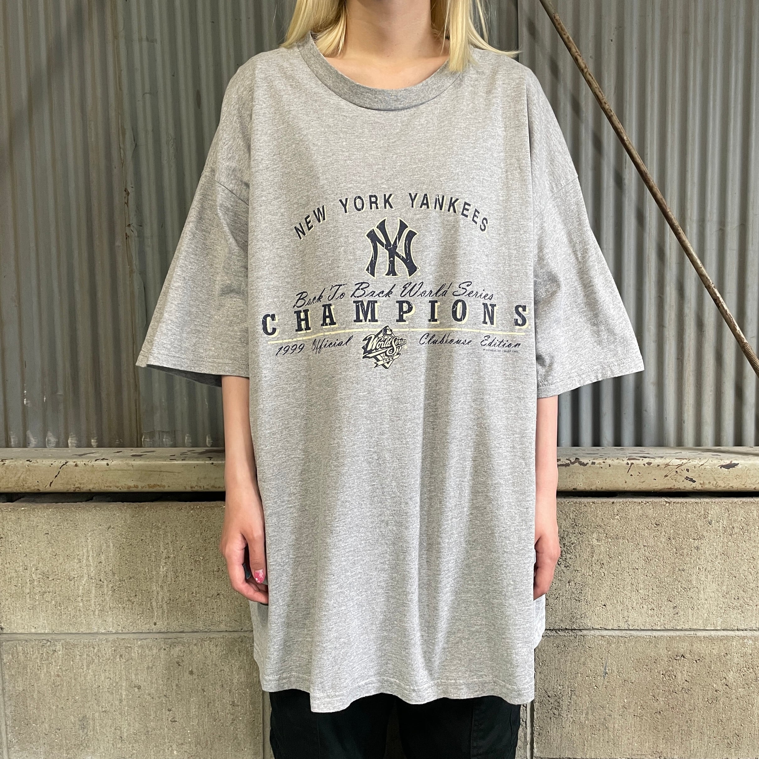 トップスナイキ MLB オフィシャル ニューヨーク ヤンキース 長袖 Tシャツ XL 灰