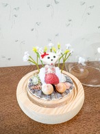 (販売前)貝殻こけしガラスドーム・お座り猫ちゃん
