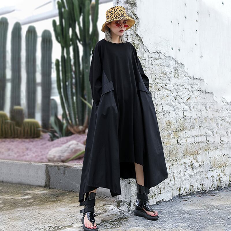 長袖ドレス女性春秋ロングセクション膝上ルーズラージサイズルーズ気質カジュアルロングスカート女性2020new ラブタオタオダレンハウス41138091773