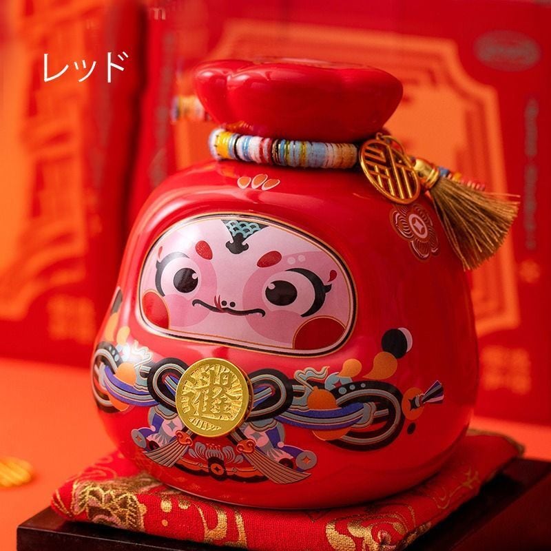 達磨 ダルマ 貯金箱 置物 赤 レッド オブジェ 縁起物 開運 健康運 仕事