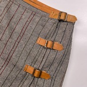 UNITED ARROWS WORK FOR HOLIDAY ユナイテッドアローズ ヘリンボーン ストライプ ラップスカート 38/レディース 本革ベルト