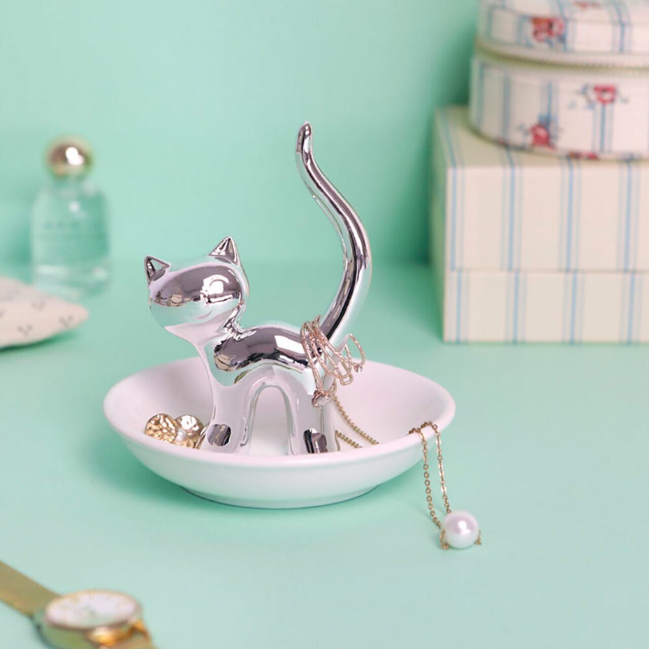 リングホルダー シルバーキャット | 猫グッズ通販専門店ココミャウ｜猫 