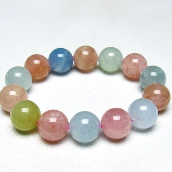 ミックスカラーベリル ブレスレット 15mm 一点物 メール便可 [M便 1/10] 111-48911