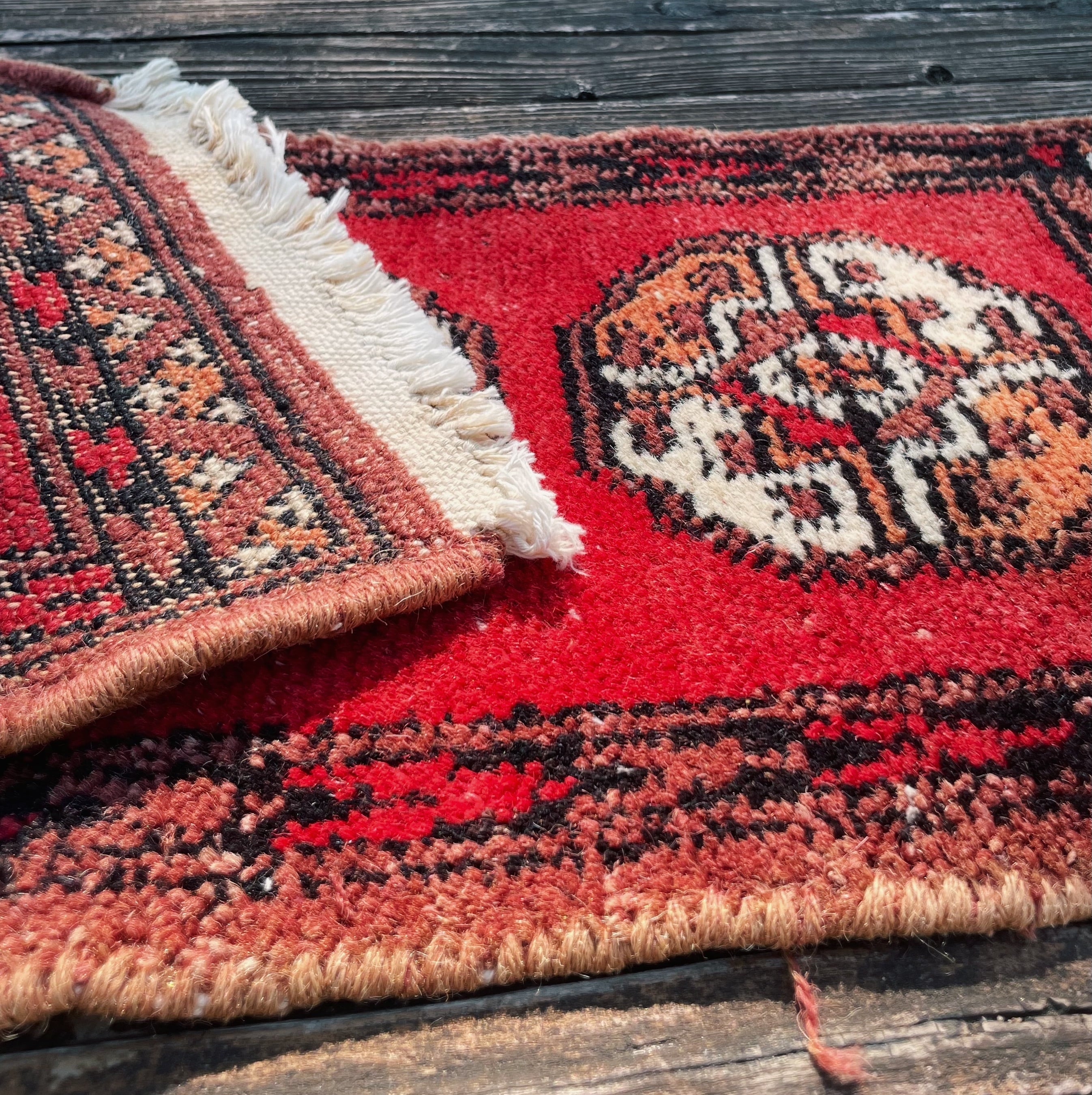 vintage rug トライバルラグ ミニマット 手織り vintage rug, 202