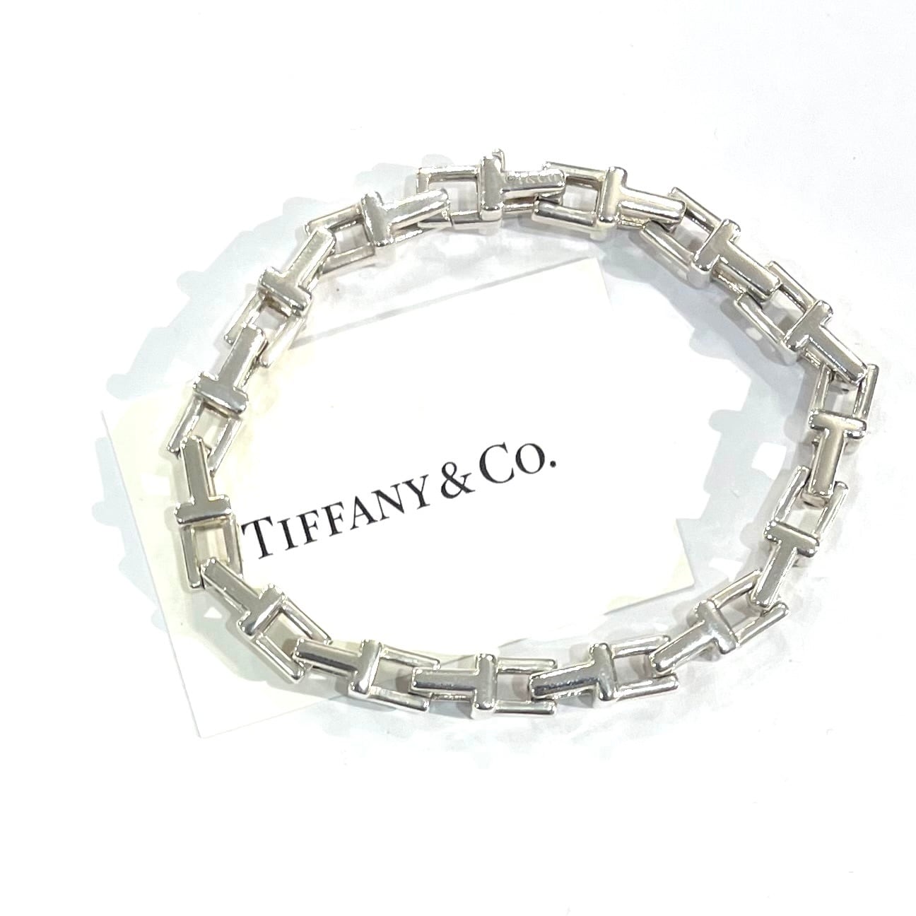 激レア【TIFFANY&CO. 】2616 ボリューム 重厚感Tモチーフ リンク