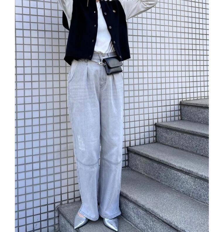 【ななり】YENN ハイライズタックワイドデニムパンツ 楽天市場】【予約】【34/11月上旬～中旬入荷予定】【その他/2月
