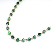 首元もおしゃれに！濃緑ミックスカラーネックレス A貨翡翠 jd_ne1083