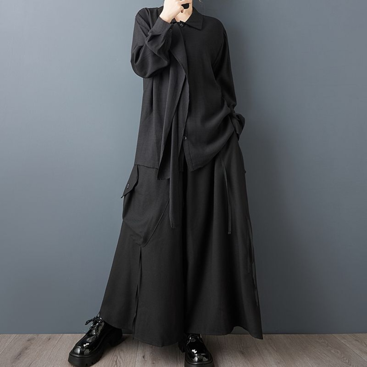 アシメタイ デザイン シャツ 00343