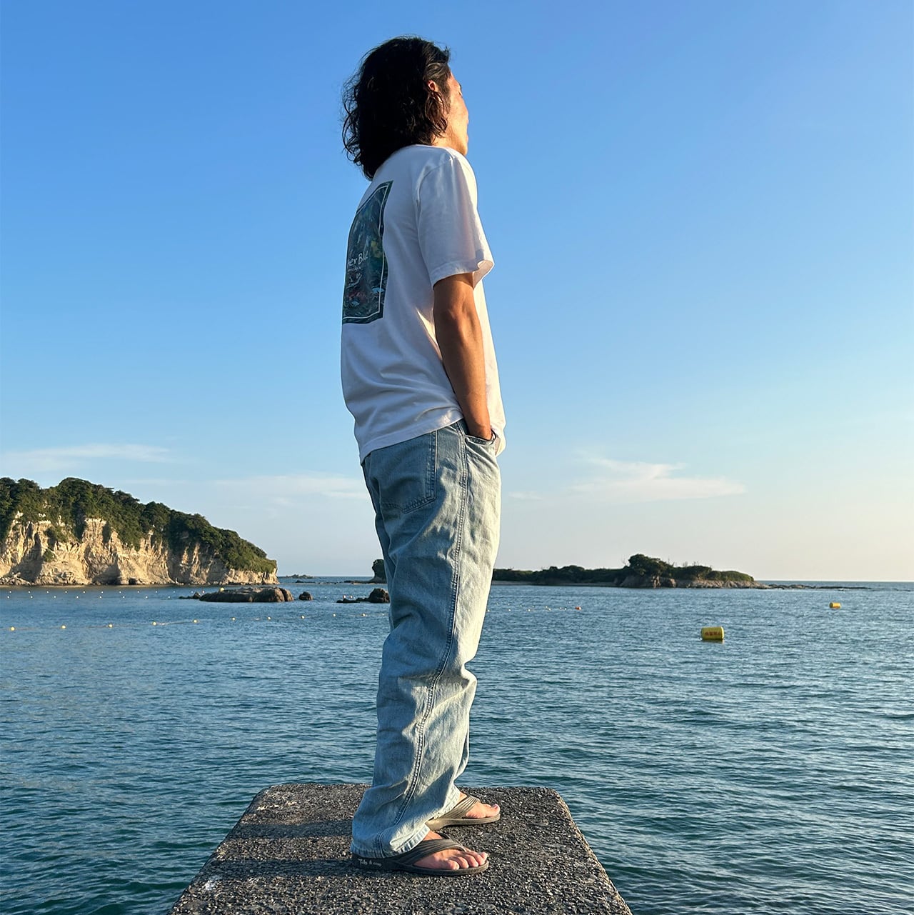 AfterBlue/アフターブルー back design Tシャツ ナチュラル
