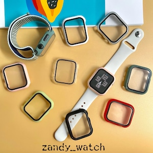 【マットハードケース】アップルウォッチケース カバー  ハードマットタイプ  フル全面保護  ガラスフィルム一体式  Apple Watch7対応