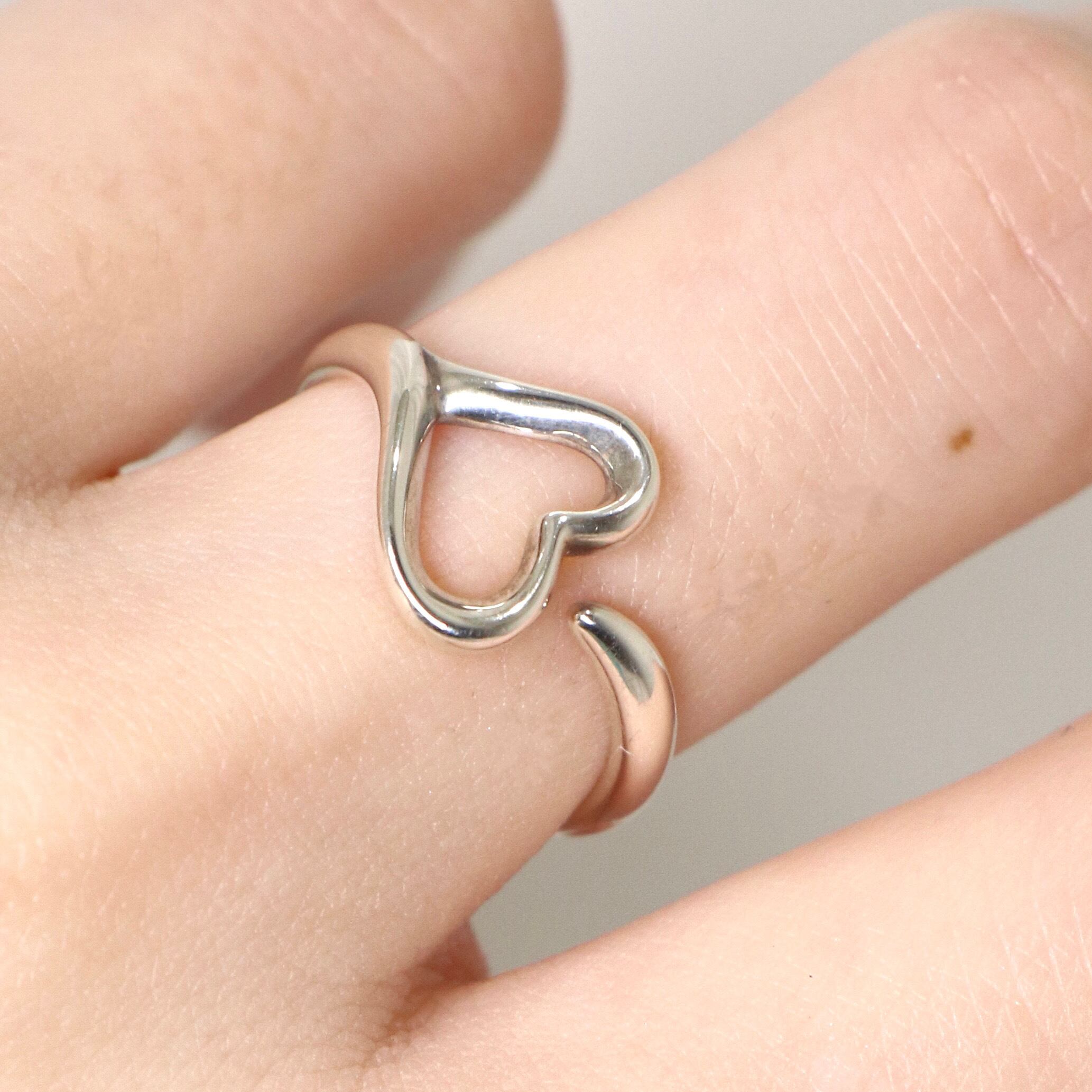 Tiffany&Co. 約13号 エルサペレッティ オープンハート リング シルバー 