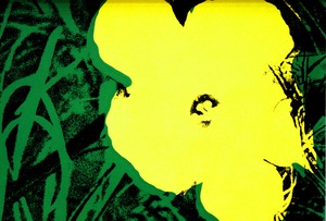 アンディ ウォーホル「フラワーズ,1970(イエロー)」展示用フック付ポスター ポップアート 絵画