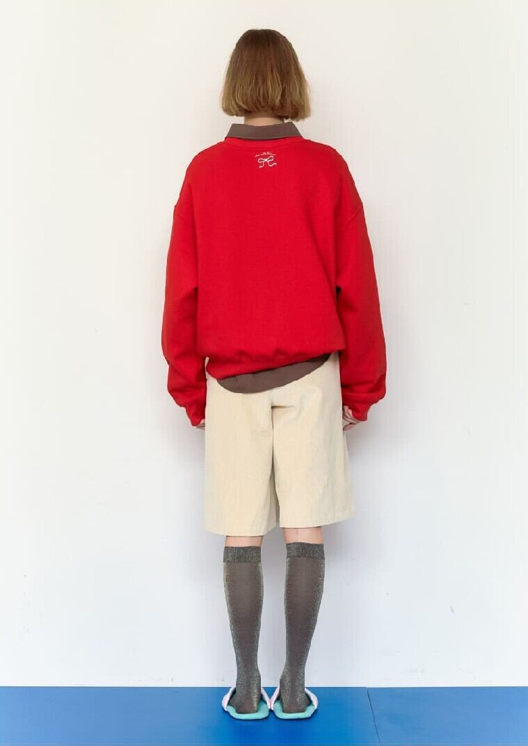 ☆New Jeans ミンジ 着用！！【RONRON】RIBBON CATS SWEATSHIRTS RED