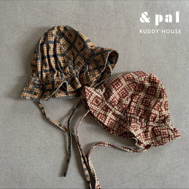 &pal / retro pattern corduroy hat / 2col
