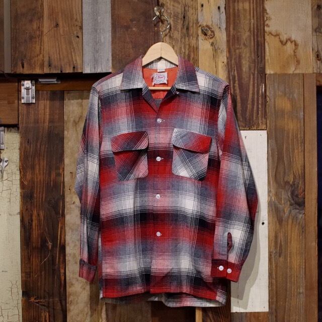 1950s Brent Shadow Plaid Wool Shirt / 50年代 ブレント オンブレ