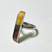 Vintage Two Tone Amber Polish 925 Silver Ring