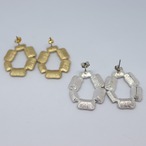 ビジューリングピアス 韓国デザイン 両耳用 GOLD・SILVER 3.5㎝ ゴールド×クリアービジュ シルバー×ホワイトストーン プレゼントピアス デートピアス  bittersweet