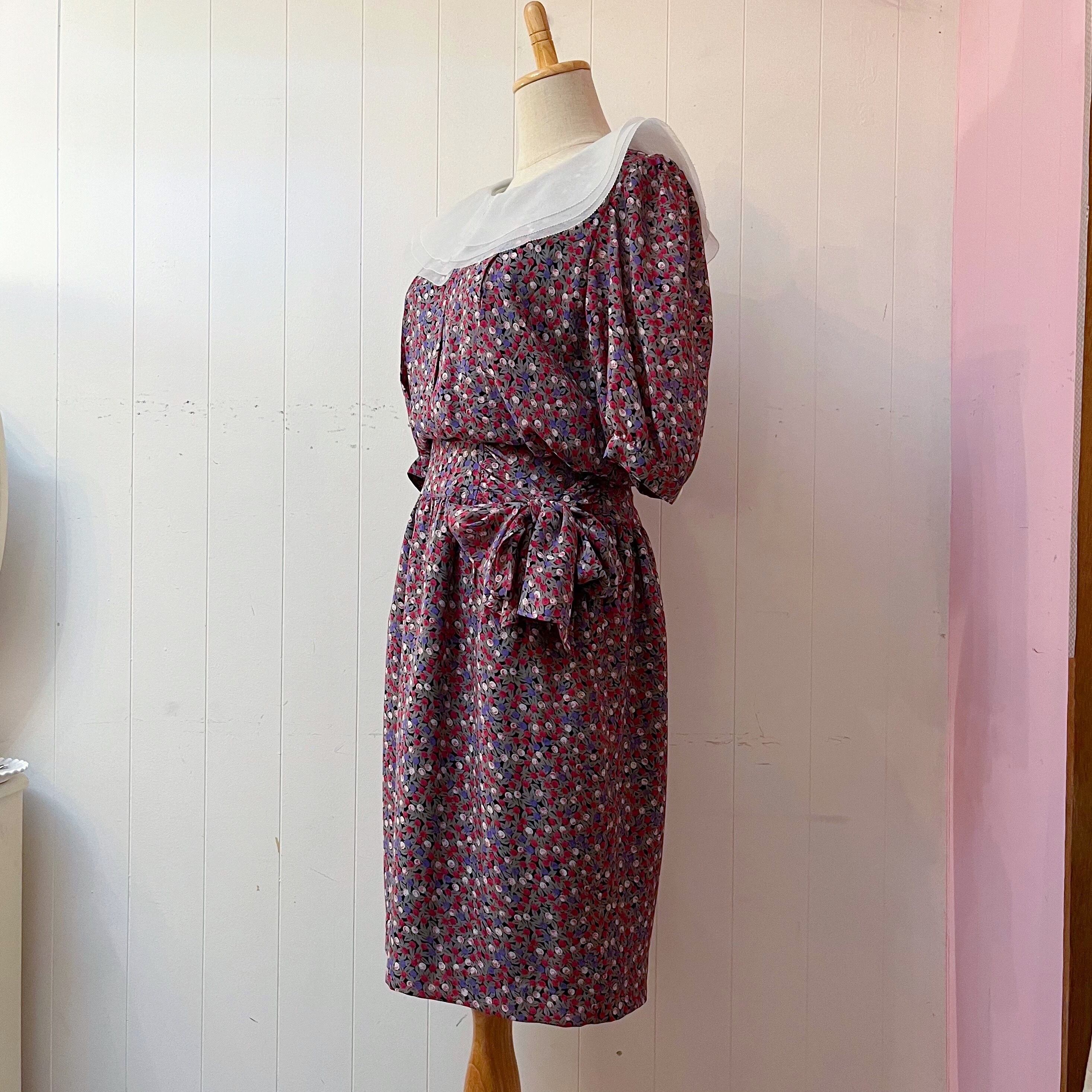 big collar side ribbon one-piece