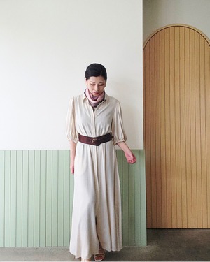 【SAMPLE / 1点限り】シルクスカーフ_展示・撮影使用品（PINK & BROWN）