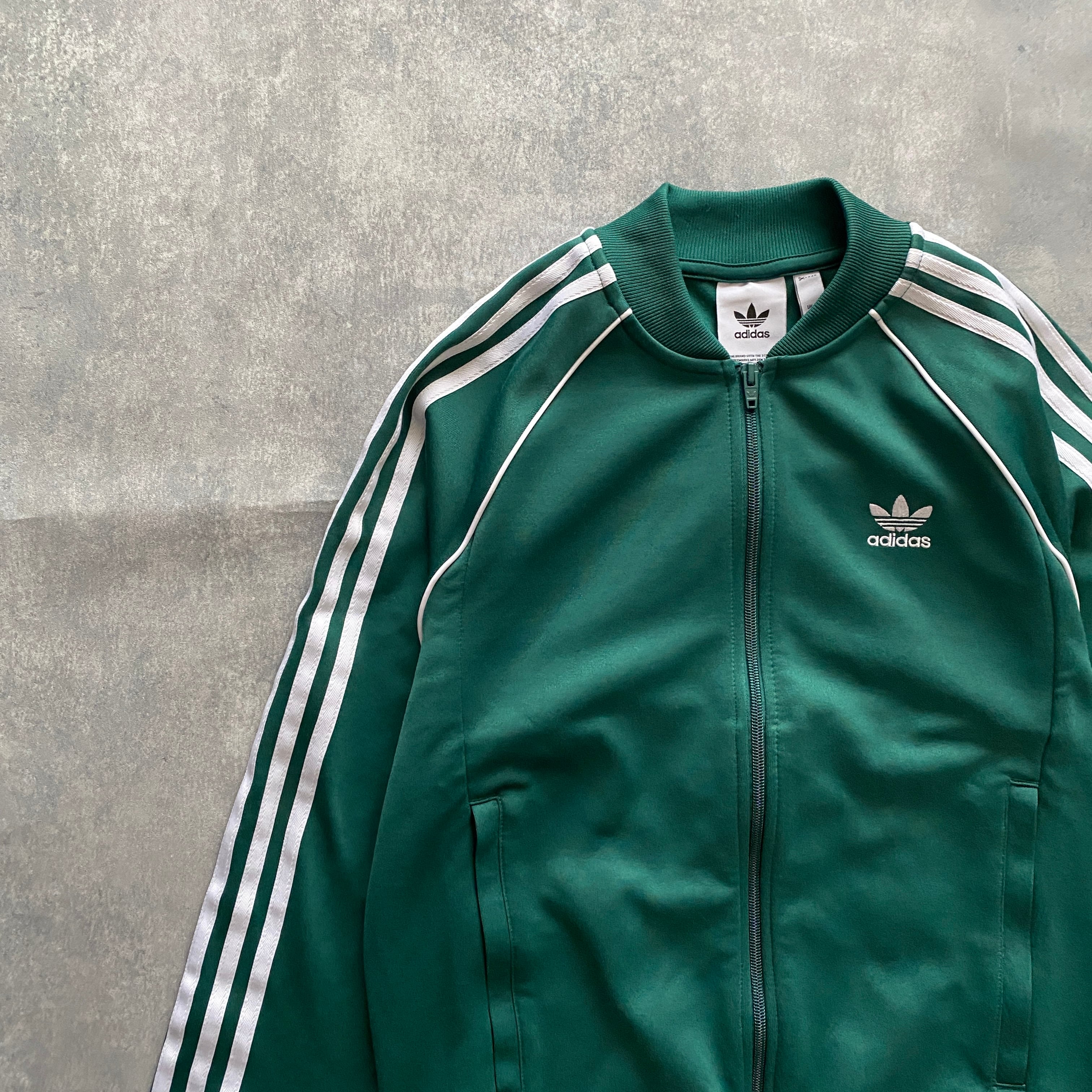 90s adidas　トラックジャケット　ネイビー×グリーン