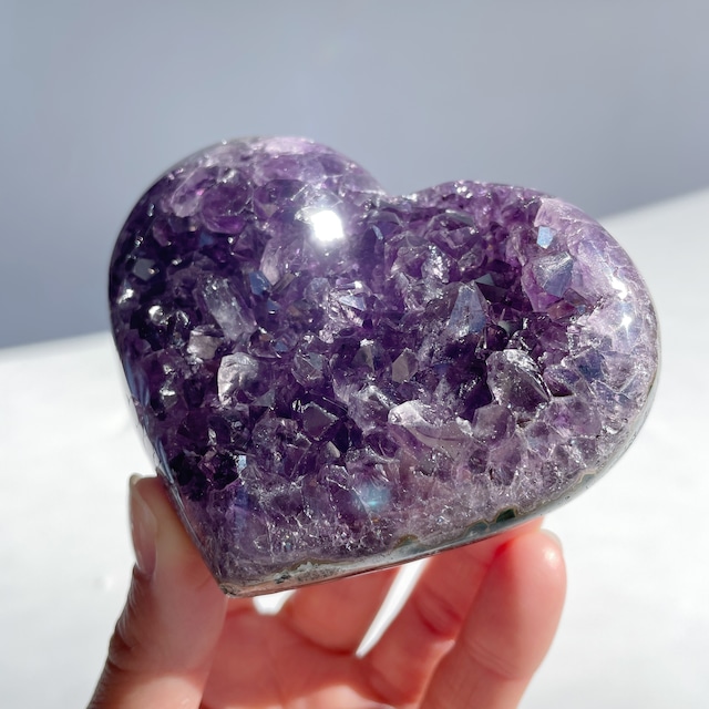 ブラジル産アメジスト ハート型♡14◇Amethyst◇天然石・鉱石・パワーストーン