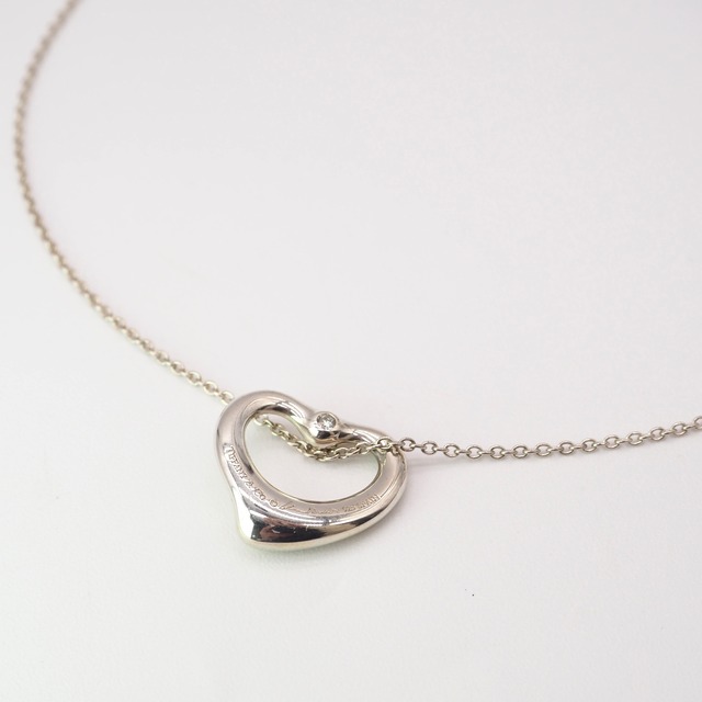 Tiffany&Co.  オープンハート2pダイヤネックレス シルバー925 ダイヤモンド ティファニー
