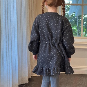 冬花柄トレーナーワンピース