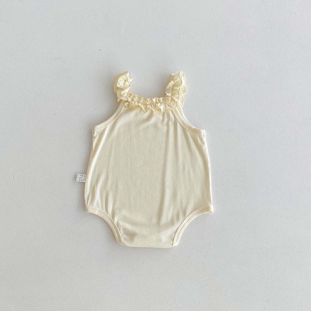 【BABY】フリルリブノースリーブベビーロンパース - 14